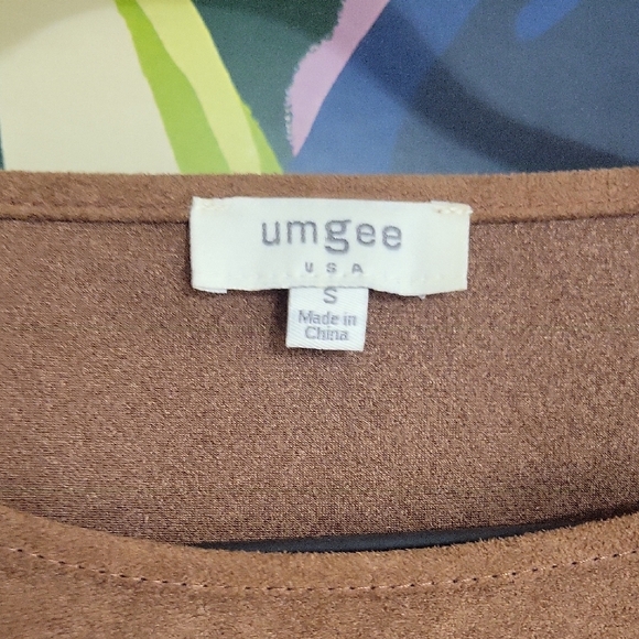 Umgee Maroon Striped Dress With Suede Accent - Picture 2 of 7